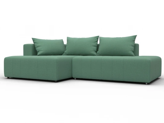 134813L Диван угловой Лига-103 НПБ угол левый (ДСП,Брус,Фанера,Рогожка/Зеленый) Лига Диванов 134813L