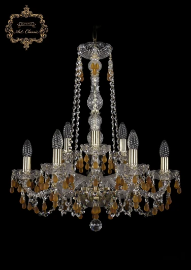 11.24.6+3.200.h-64.Gd.V1003 Подвесная люстра Art Classic 11.24 11.24.6+3.200.h-64.Gd.V1003 (220V, хрусталь, на цепи, подсвечник, свеча)