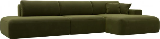121419 Диван угловой Лига-036 НПБ Модерн Лонг правый угол (Зеленый/Микровельвет) Лига Диванов арт.121419