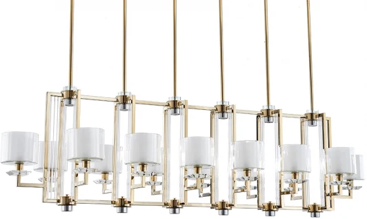 4408+6/S gold Потолочная люстра на штанге Newport 4400 4408+6/S gold (220V)