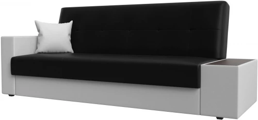 118543 Диван-книжка Лига-020 стол справа (Черный,Белый/Экокожа) Лига Диванов арт.118543