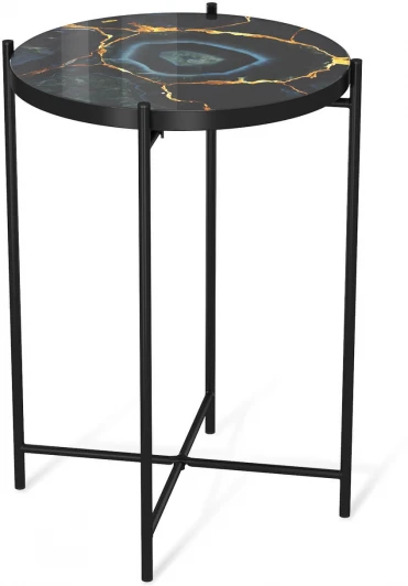 5093730111 Столик журнальный Sheffilton SHT-CT8-3 титановый кварц/черный муар от фабрики Sheffilton