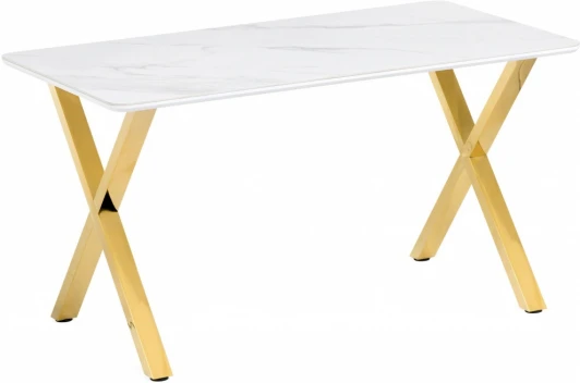 572186 Керамический стол Селена 160 (Селена 3 160х90х77 белый мрамор / золото) Notta арт.572186