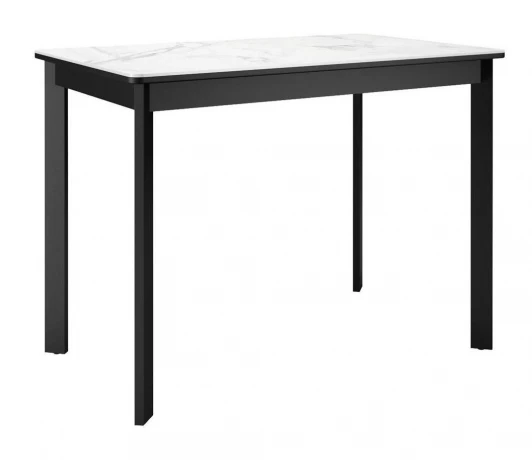 00-00073913 Стол DikLine LK90 Керамика Белый мрамор/подстолье черное/опоры черные арт.00-00073913