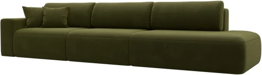 121351L Диван прямой Лига-036 НПБ Модерн Лонг подлокотник слева (Зеленый/Микровельвет) Лига Диванов арт.121351L