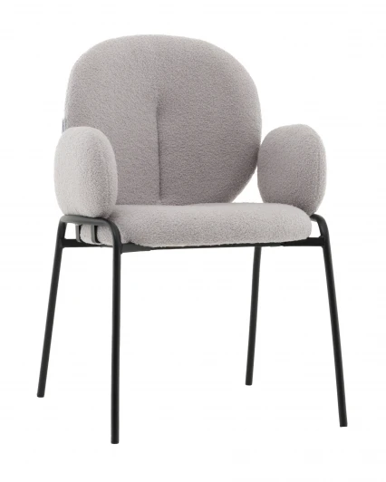 УТ000041635 Стул с подлокотниками Моллек букле светло-серый Stool Group арт.УТ000041635