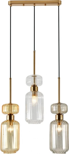 1141/3S BG/CL/AM Подвесной светильник Escada Подвесной светильник Escada Gloss 1141/3S BG/CL/AM 3x60 E14, металл/стекло, античная медь (220V, на проводе)