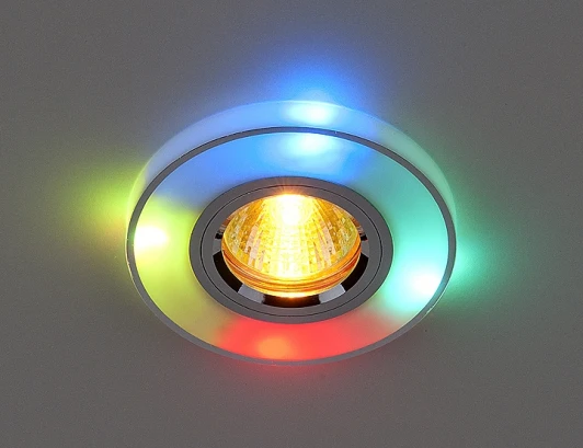 2070/2 SL/7-MULTI/LED (хром / мультиколор) Встраиваемый точечный светильник Elektrostandard 2070/2 SL/7-MULTI/LED (хром / мультиколор)