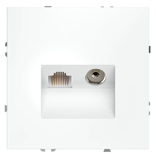 VLS060702 Розетка телевизионная встраиваемая TV+RJ45 Voltum S70 VLS060702 (белый матовый)