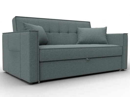 134860 Диван прямой Лига-104 (140) (ЛДСП,Брус,Фанера,Рогожка/Серый) Лига Диванов 134860