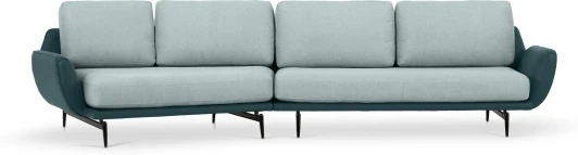 799378 Диван Ispani угловой левый ОГОГО (арт.799378), (Ткань,Экокожа/Зеленый)