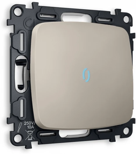 MO362020 Комплект механизма Ambrella Volt 1-клавишного выключателя с подсветкой 10000K OMEGA MO362020 Серо-бежевый матовый QUANT