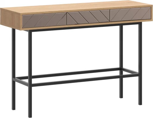 769648 Стол консольный Boho ОГОГО (арт.769648), (Металл,Зеркало,ЛДСП/Дуб Корбридж,Бронзовый)