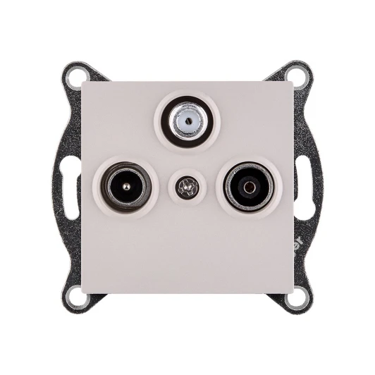 REA-036CM Розетка тройная TV (мама) + TV (папа) + спутниковая SAT кашемир матовый Kollinger REA-036CM для Aspekt, Eleganz, Reflex
