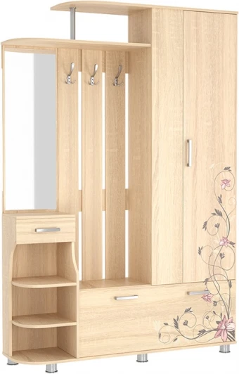 PR-0017.1544 Прихожая Барселона-2 Mebelson (ЛДСП,Зеркало,Пластик/Дуб сонома) арт.PR-0017.1544
