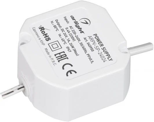 040950 Блок питания ARPV-SP-24024 (24V, 1A, 24W) (Arlight, IP67 Пластик, 5 лет) 040950 ARPV