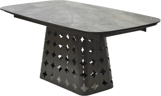 626M05459 Стол M-City MAGNUS 180 KL-80 Серый мрамор, итальянская керамика / Темно-серый каркас