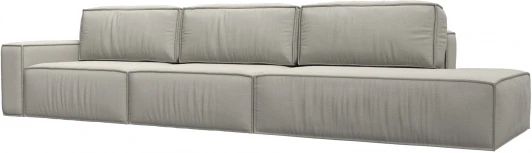 122729L Диван прямой Прага Модерн Лонг подлокотник слева (Бежевый/Рогожка) Лига Диванов арт.122729L