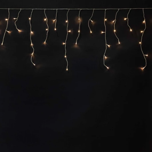 ECC100-10-8CH Гирлянда Бахрома на Батарейках 3 x 0,5 м Шампань, 100 LED, Провод Прозрачный Силикон, IP65