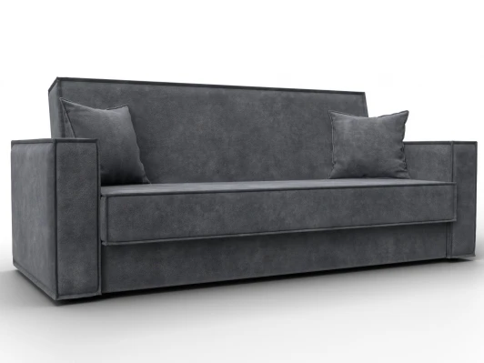 127445 Диван-книжка Куба (ДСП,ЛДСП/Пластик/Велюр/Темно-серый) Лига Диванов 127445