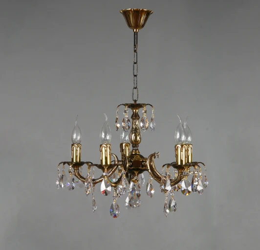 2226/5 PB Tear Drop Подвесная люстра Ambiente by Brizzi Benisa 2226/5 PB Tear Drop (220V, хрусталь Asfour, на цепи, подсвечник, свеча)