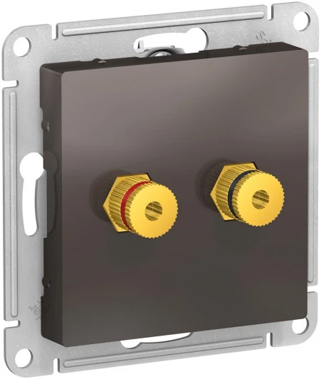 ATN000687 Акустическая розетка встраиваемая двойная (мокко) Systeme Electric AtlasDesign ATN000687