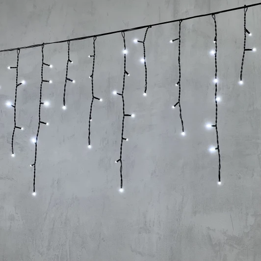 PIL150-11-1W Гирлянда Бахрома 3,1 x 0,5 м Белая 24В, 150 LED, провод черный ПВХ, IP54 Laitcom PIL150-11-1W