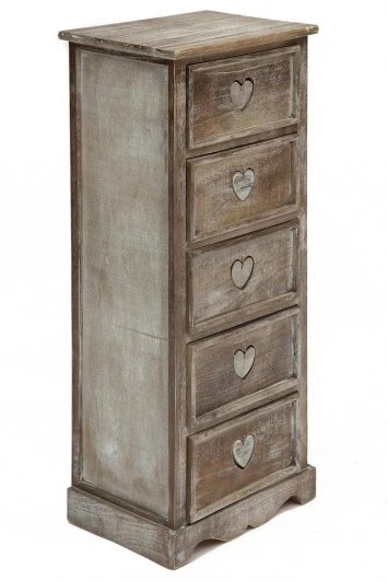 10962 Тумба с 5 ящиками Secret De Maison PETIT AMOUR ( mod. HX16-003NS ) Натуральный Антик (дерево павловния, мдф)