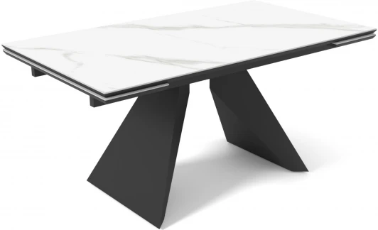 00-00072183 Стол DikLine SKB160 Керамика FNZ 9206037 (белая)/подстолье черное/опоры черные (2 уп.) арт.00-00072183