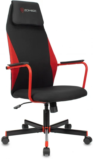ZOMBIE ONE RED Кресло игровое Zombie ONE черный/красный сиденье черный с подголов. крестов. металл RED