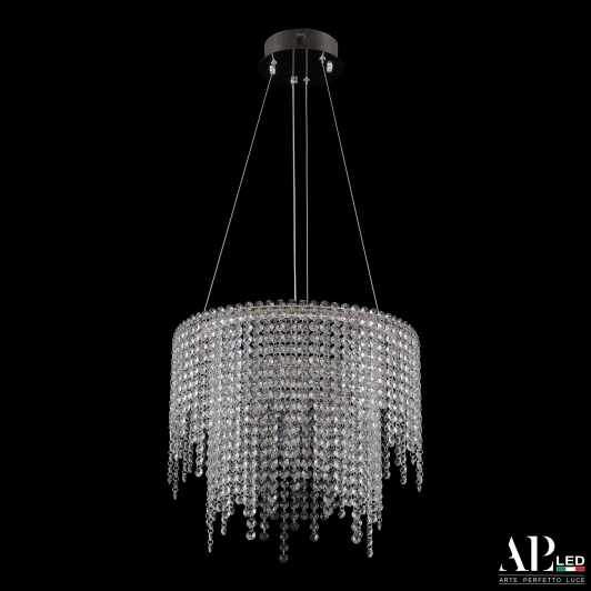 SH02.40.D.Ni.4000 Подвесная люстра светодиодная APL LED Sicilia SH02.40.D.Ni.4000 (220V, хрусталь, на тросе)