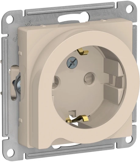 ATN000247 Розетка встраиваемая с заземлением (бежевый) Systeme Electric AtlasDesign ATN000247