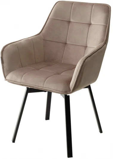 629M04837 Стул MAVERICK BLUVEL-40 BEIGE/ черный каркас, поворот.360 град.