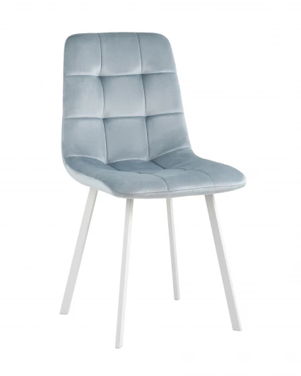 УТ000039635 Стул Chilly велюр серо-голубой белые ножки Stool Group арт.УТ000039635