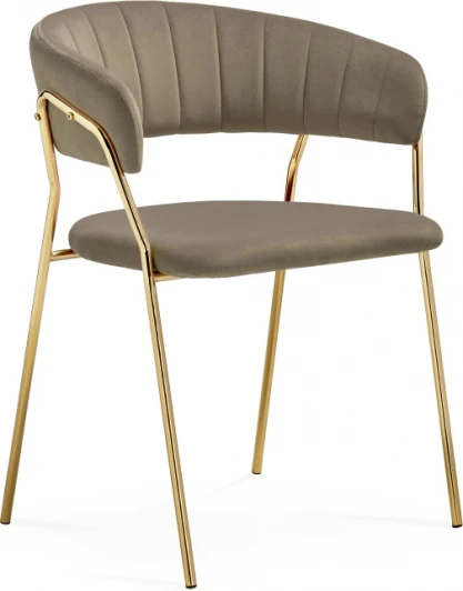15716 Стул на металлокаркасе Woodville Kamelia 1 cappuccino / gold