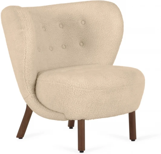 819081 Кресло Lounge Wood ОГОГО (арт.819081), (Искусственный мех/Бежевый)