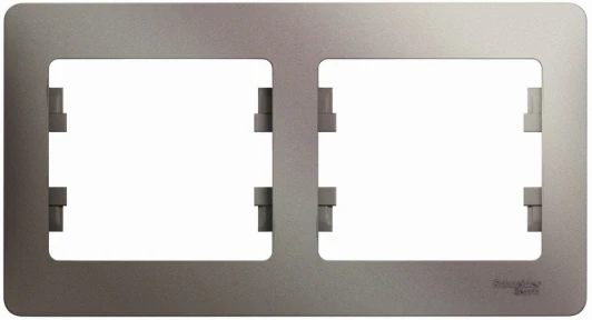 GSL001202 Рамка на 2 поста (платина) Systeme Electric Glossa GSL001202