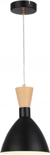 SLE1256-403-01 Подвесной светильник Evoluce SLE1256 SLE1256-403-01 Черный/Черный, Светлое дерево, Золотистый E14 1*40W (220V, на проводе)