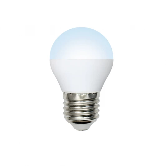LED-G45-7W/DW/E27/FR/NR картон Лампочка светодиодная шар белая E27 7W 6500K Volpe LED-G45-7W/DW/E27/FR/NR