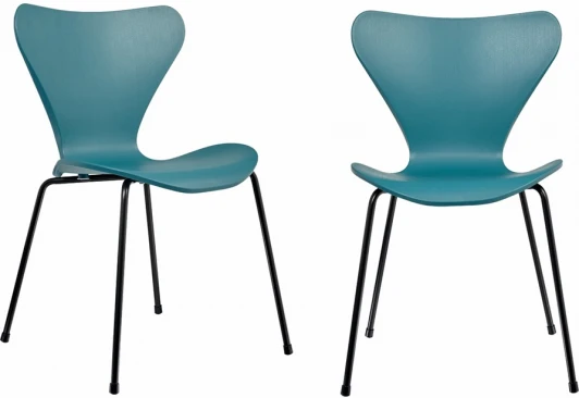 FR 0421P Комплект из 2-х стульев Bradex Home Seven Style голубой с черными ножками (FR 0421P)