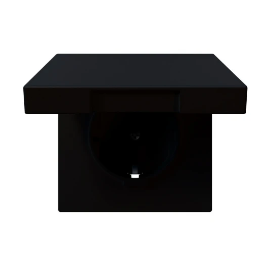 FD5505PBM Розетка с защитной крышкой и шторками (черный матовый) Jasmart FD FD5505PBM