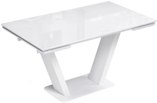 517338 Стол стеклянный Notta Конор 140(200)х80х73 ультра белый / белый 517338