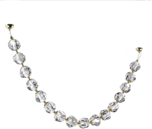 5085/64L Подвесной светильник "бусы" Odeon Light Jemstone 5085/64L золото/прозрачный/металл/акрил LED 64W 4000K 3200Лм (220V, на проводе, шарики, бусы)