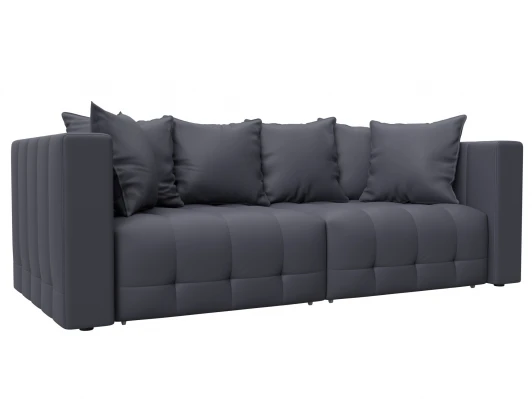 129905 Диван прямой Лига-052 НПБ (ЛДСП,Брус,Фанера/Пластик/Экокожа/Серый) Лига Диванов 129905