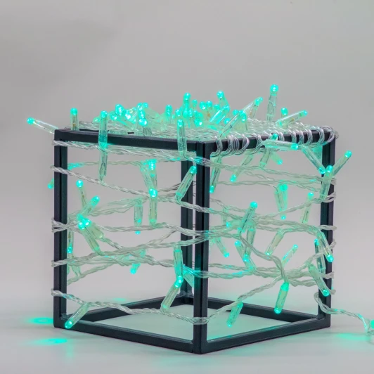 PST100CAP-10-2A Гирлянда Нить с колпачком 10м Аква 220В, 100 LED, провод прозрачный ПВХ, IP65 Laitcom PST100CAP-10-2A