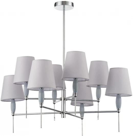 8279/8 Потолочная люстра на штанге Lumion Karmen 8279/8 хром/серый, металл/керамика/текстиль Е14 8*40W 220V