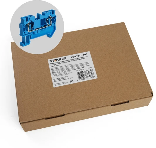 39958 Зажим пружинный 2-х проводной проходной ЗНИ 10 мм2 Stekker 39958