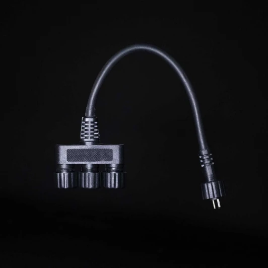 EC3-20 Разветвитель 3-х Лучевой для Силиконовых Нитей 24В без Возможности Управления, Провод Черный Каучук, IP65