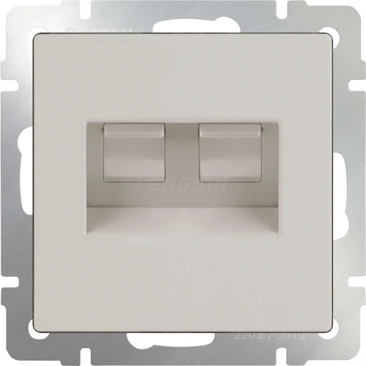 WL03-RJ45+RJ45-ivory Розетка встраиваемая двойная Ethernet RJ-45 Werkel, слоновая кость