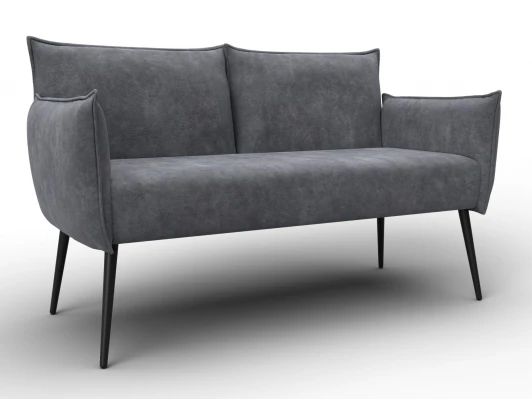 131076 Диван прямой Лига-083 (Фанера/Металл/Велюр/Темно-серый) Лига Диванов 131076
